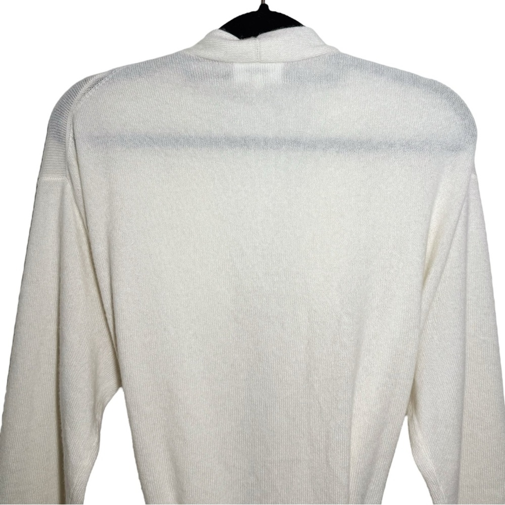 Brooklinen X Kule Cream Blue Red Plush Cashmere Wool Blend Robe - S/M - Picture 8 of 13